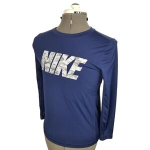 Nike DRI-FIT Blue Shirt men's Size L, (actual M) PIT TO PIT 18 IN
